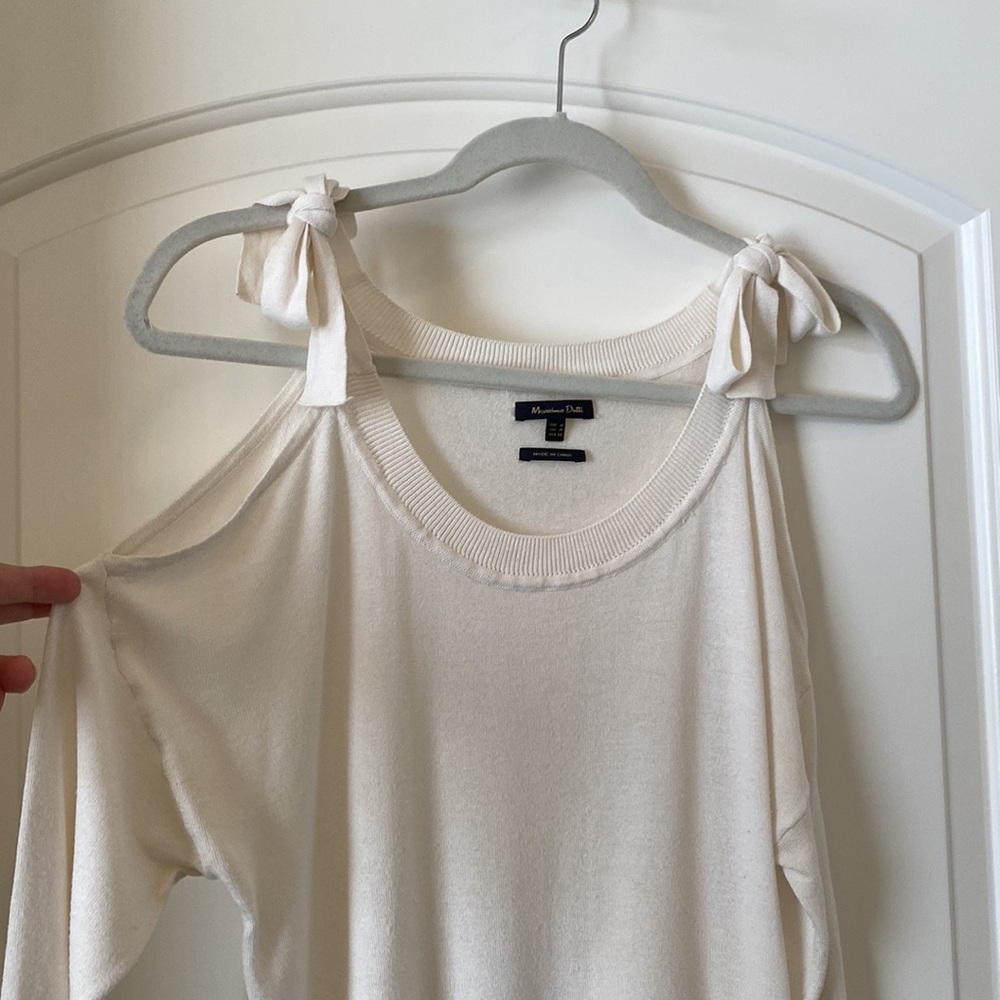 MOSSIMO DUTTI Silk Modal Tie Shoulder Top